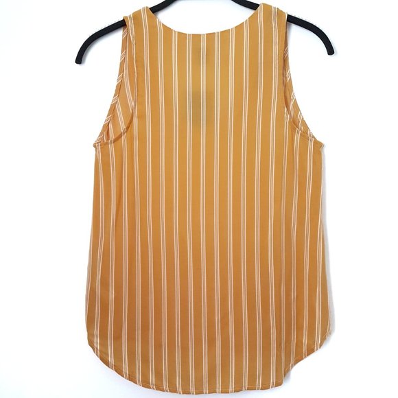 Forever 21 Mustard/Cream Stripe Sleeveless Top, S - Picture 2 of 4